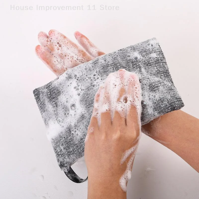 Red espumosa para limpieza de baño, bolsa de jabón gruesa de doble capa, esponjas exfoliantes para el cuerpo, bolsillo para jabón de nailon para baño, 2 uds.
