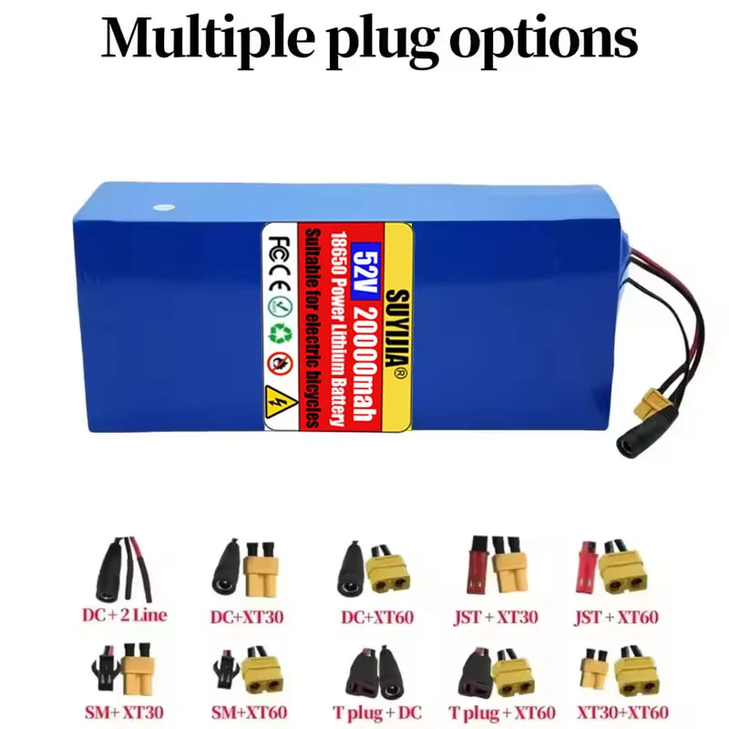 52V 20000mah 18650 14S5P Large Capacity Lithium Battery, Suitable for Electric Tools for Motorcycles, RVs Camping Backup Battery