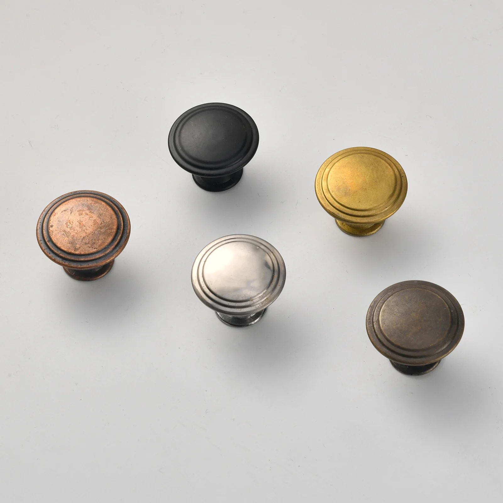 Single hole handle bronze black cabinet shoe cabinet mushroom door handle simple drawer round furniture handle