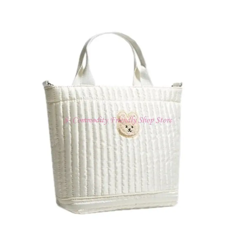 

85AE Travel Bag Diaper Bag for Women Crossbody Bag Large Capacity Mom Bag Embroidery Bear Pattern Handbag Shoulder Bags