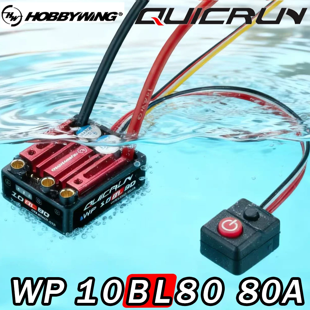 

Hobbywing Quicrun Wp 10bl80 80a Бессенсорный бесщеточный матовый Esc для 1/10 Traxxas Axial Scx10 Rgt Yikong Redcat Rc Crawler Car