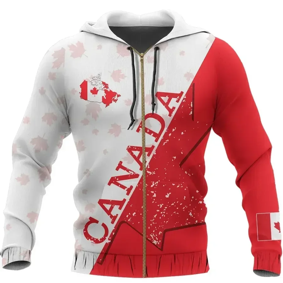 

Canada Maple Leaf 3D Printed Hoodie Canada Flag Hoodie Custom Name Zipper Hoodie Retro Casual Pullover Fashion Unisex Hoodie