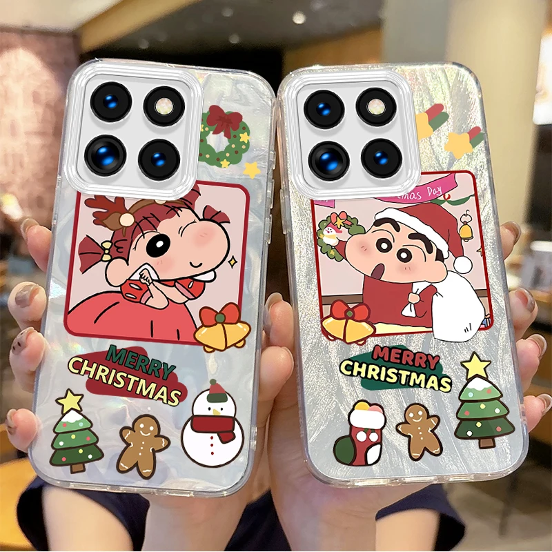 C-Crayon Shin-chans Christmas Phone Case For Xiaomi 15 Pro Case Poco X6 X3 F6 M6 M4 Pro C75 13T 14T 11X 11 Lite Shockproof Cover