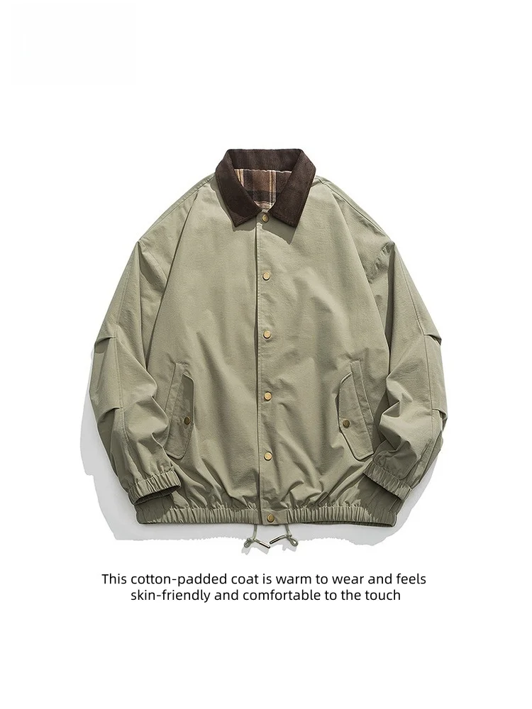 

TUCANO Men's Vintage American Workwear Harington Jaet Loose Fit Collared Outerwear Windproof Long Sve Polyester Fiber