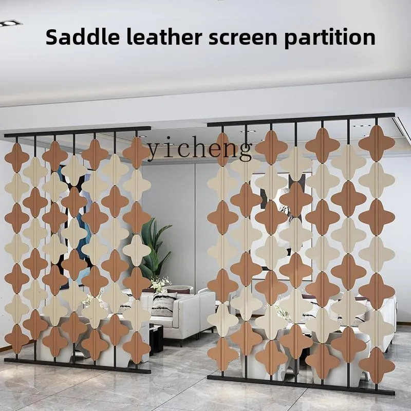 X5-14  light luxury saddle leather screen partition living room entrance hotel lobby office decoration