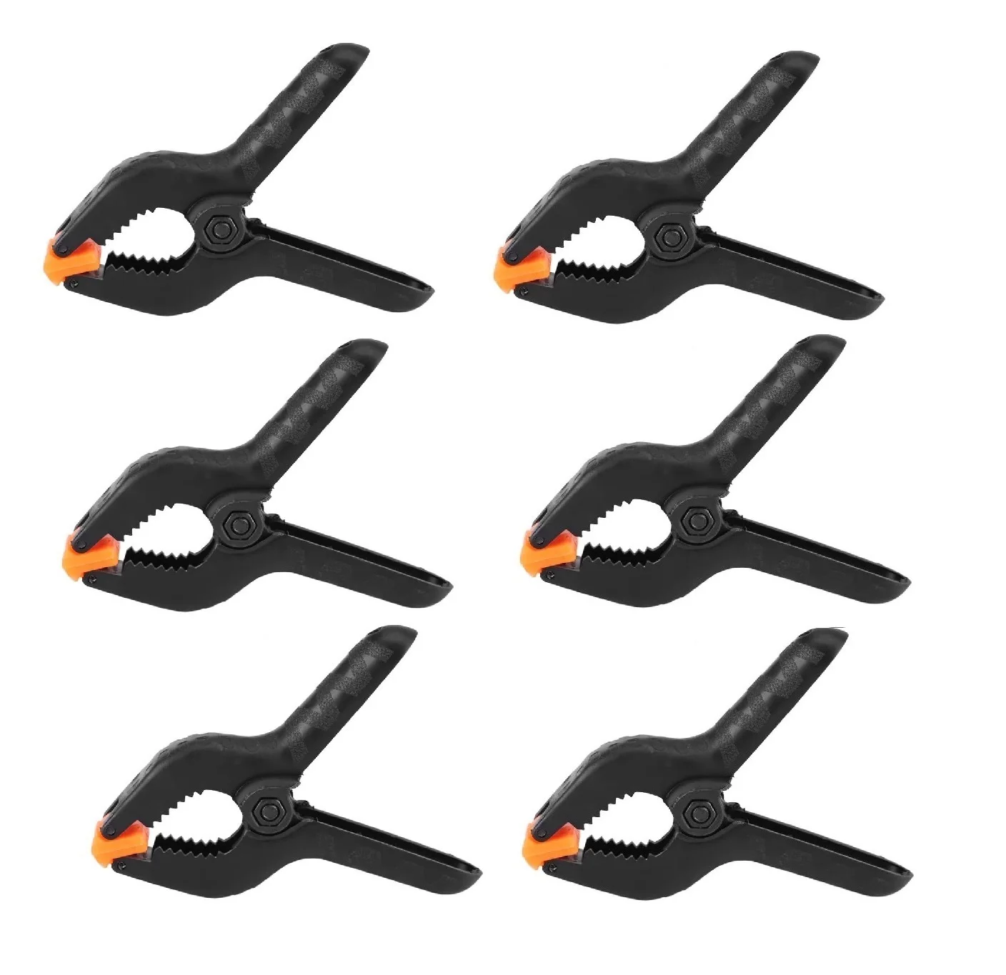 6Pcs Black Plastic Clothespins With Metal Springs, Smooth Edge Won't Damage Clothes, Suitable For Beach Towels, Hats,Socks