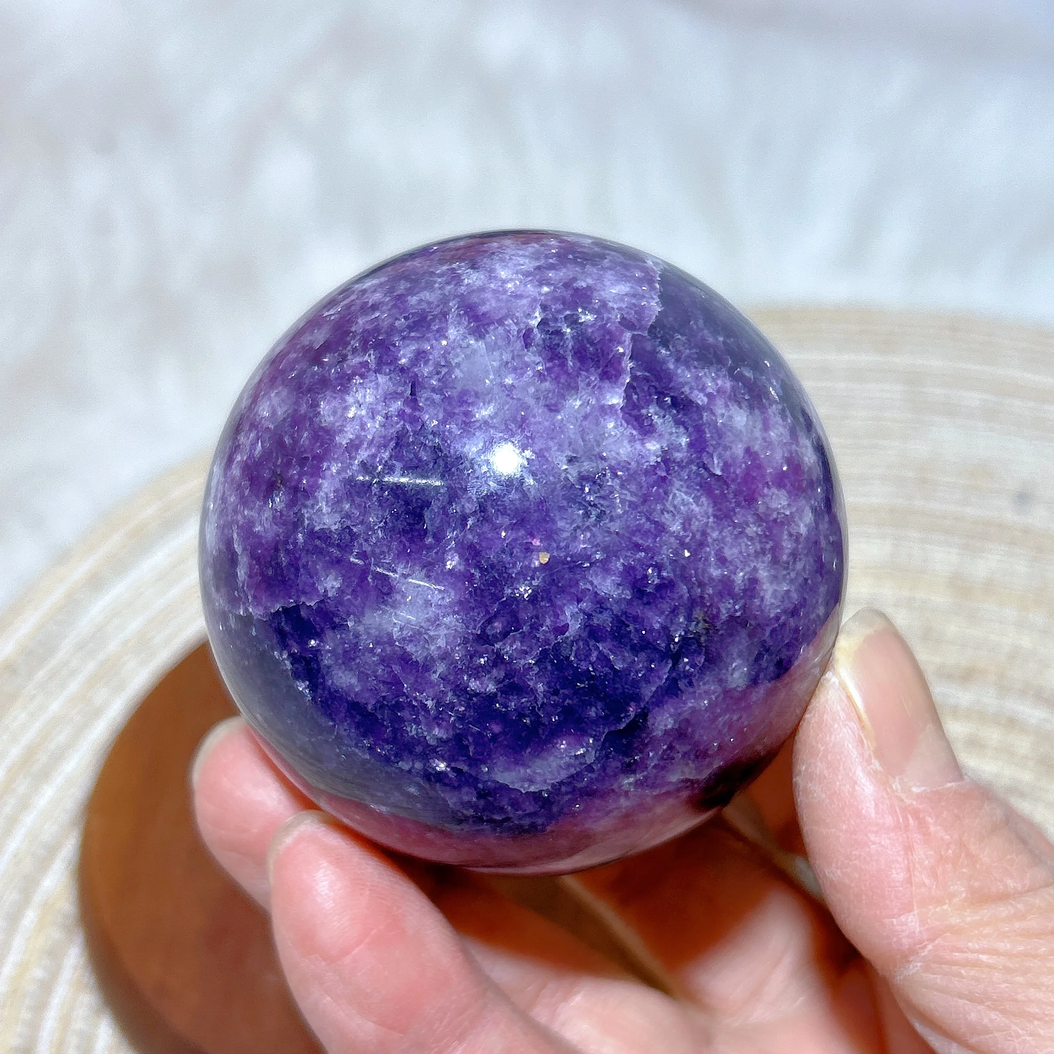 Picture 4: High Quality Natural Crystal Flashy Lepidolite Sphere Polished Ball Gemstones Healing Energy Home Decorations Room Decor Gift