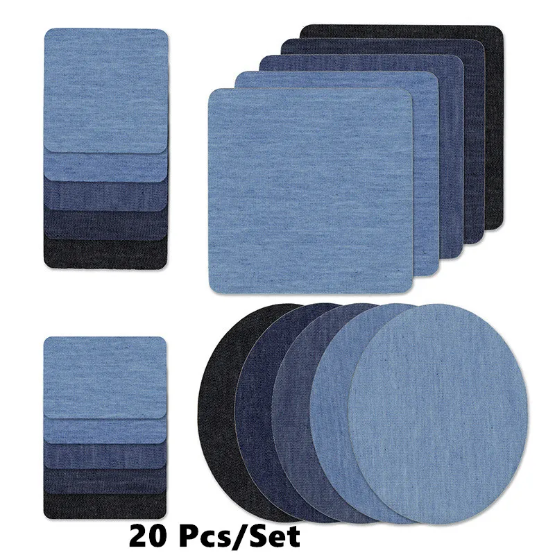30/25/20/5 PCS Denim Patches DIY Ijzer Op Denim Elleboog Patches Reparatie Broek voor Jean Kleding Broek badges Kleding Naaien Stof