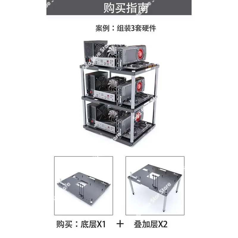 Open Bracket, Studio Case, ATX MATX Support Open Stack Multi-Layer, Computer Case,