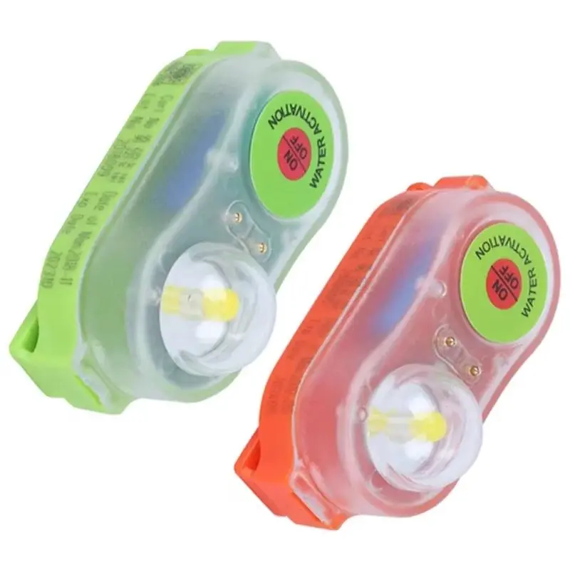 Gilet de sauvetage lumineux à LED activé par l'eau de mer pour adulte, accessoire de gilet de sécurité auto-éclairant en plastique étanche pour équipement de survie