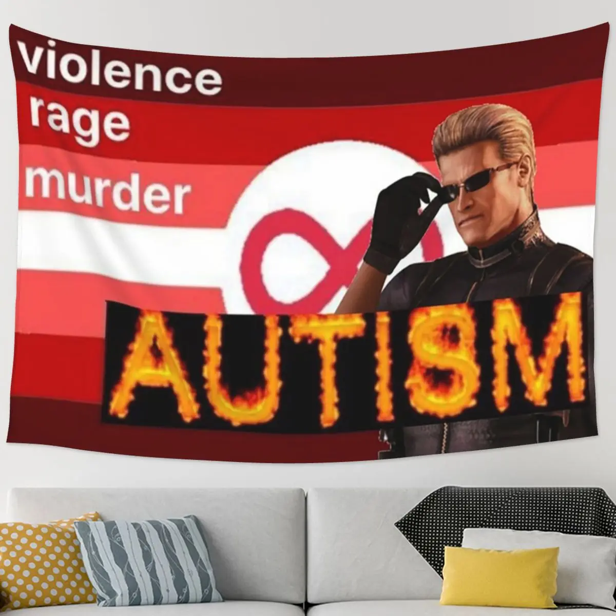 الشر التوحد فخر العلم ويسكر نسيج الفن الجدار الشنق الجمالية ديكور المنزل المفروشات لغرفة المعيشة غرفة نوم غرفة النوم #3