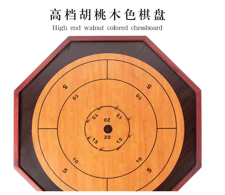 Crokinole Chess 2-in-1 Portable Game Set  Solid Wood Reversible Board with Storage, Perfect for Camping & Travel