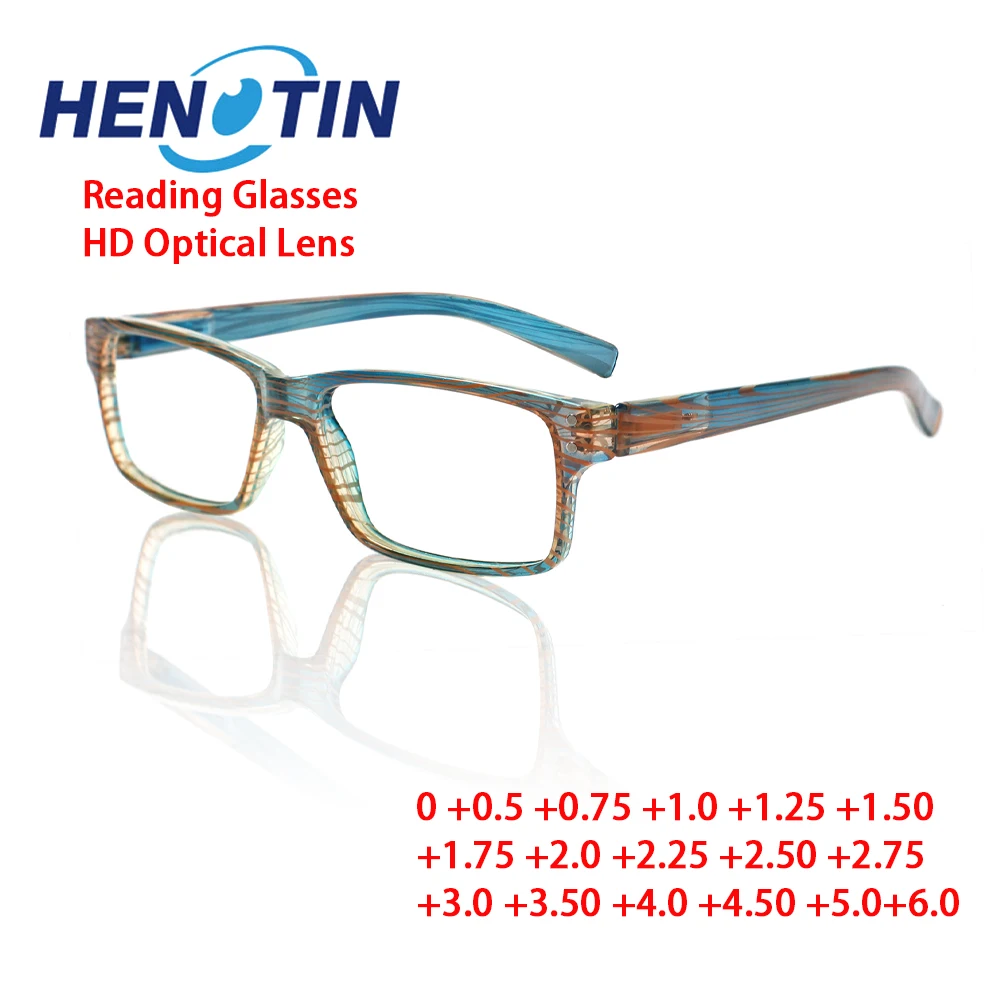 Henotin Reading Glasses Women's Men's Spring Hinge Color  Ultra-Light Frame Eyewear Eyeglasses