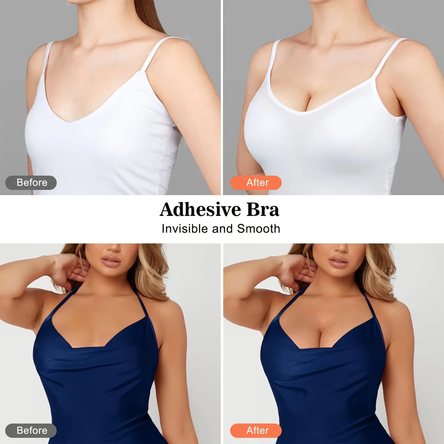 Women's  Breast Pasties, Silicone Nipple Covers Push-Up Breast Pasties, Anti-Exposure Adhesive Strapless Backless Bra For Weddin