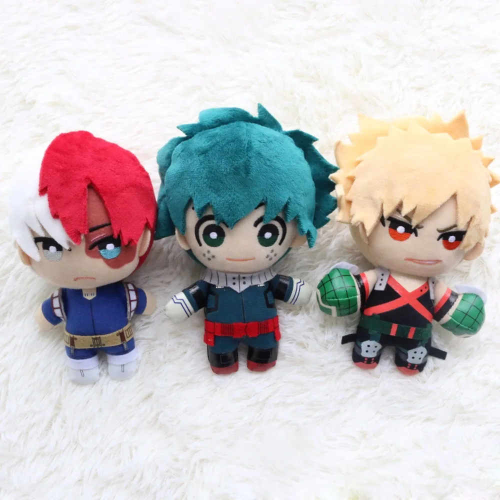 Anime Doll My Hero Academy Deku Stuffed Plush Doll 15cm Baguko Todoroki Cute Children's Cotton Comfort Toy Birthday Gifts