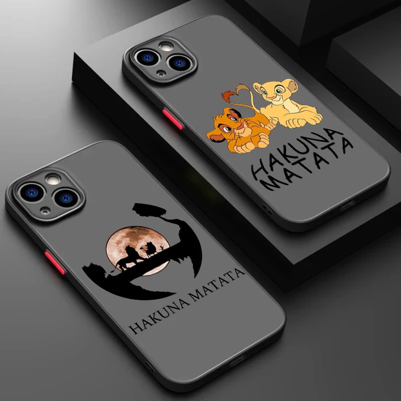 Lion King HAKUNA MATATA Frosted Translucent For Apple iPhone 15 14 13 12 11 XS XR X 8 7 SE Pro Max Plus Mini Soft Phone Case