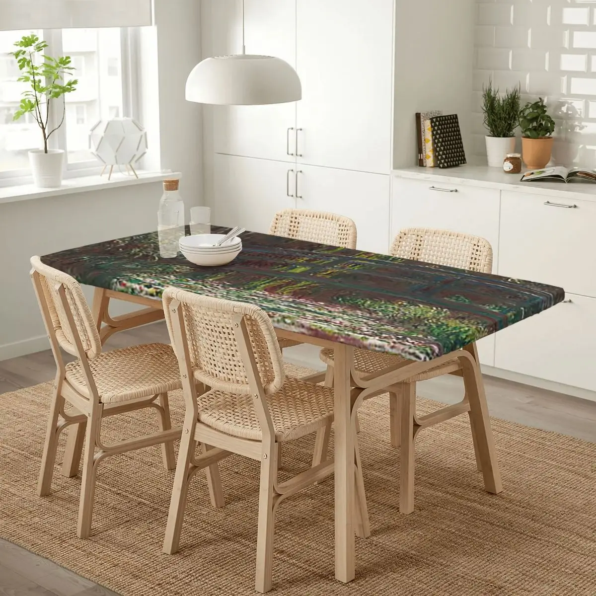 Claude Monet - Water Lily Pond Customized Rectangular Tablecloth Oilproof Table Cover for Dining Events Table Cloth