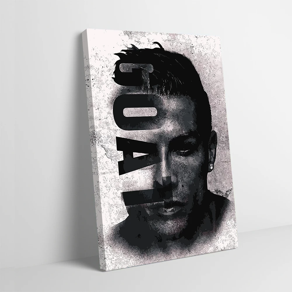 GOAT Portrait in Black and White Poster Customizable Printed Canvas Painting Wall Art Gift for Interior Decoration Gaming Room