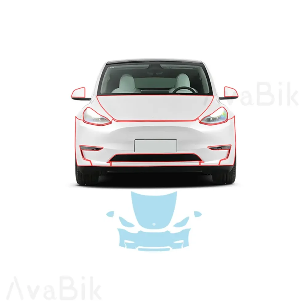 جسم السيارة قبل قطع الطلاء طبقة رقيقة واقية واضح الصدرية ل تسلا نموذج Y 2020-2024 ملصق PPF الشفاء الذاتي المضادة للاصفرار الصفر