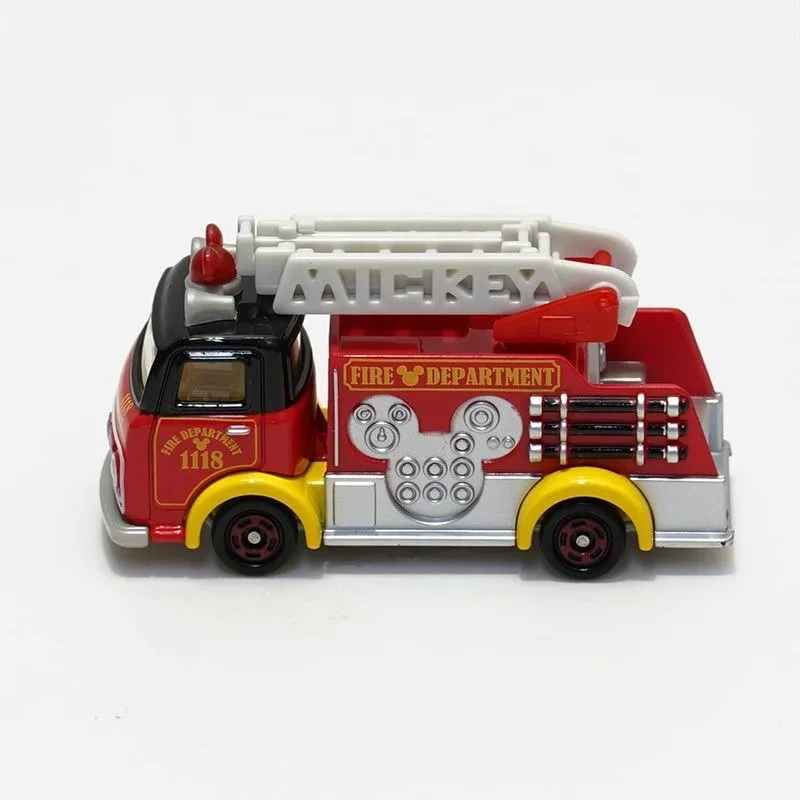 TAKARA TOMY coche de aleación DM-17 camión de bomberos Mickey con escalera vehículo de juguete para niños regalo coleccionable