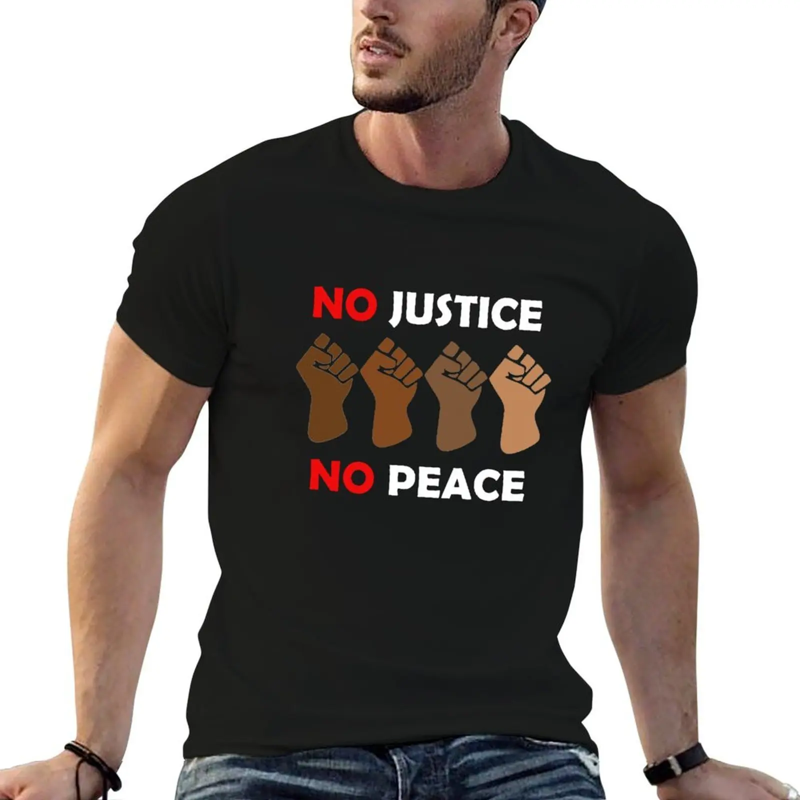 

No justice No peace T-Shirt t shirt personalised man t shirt summer T-Shirt