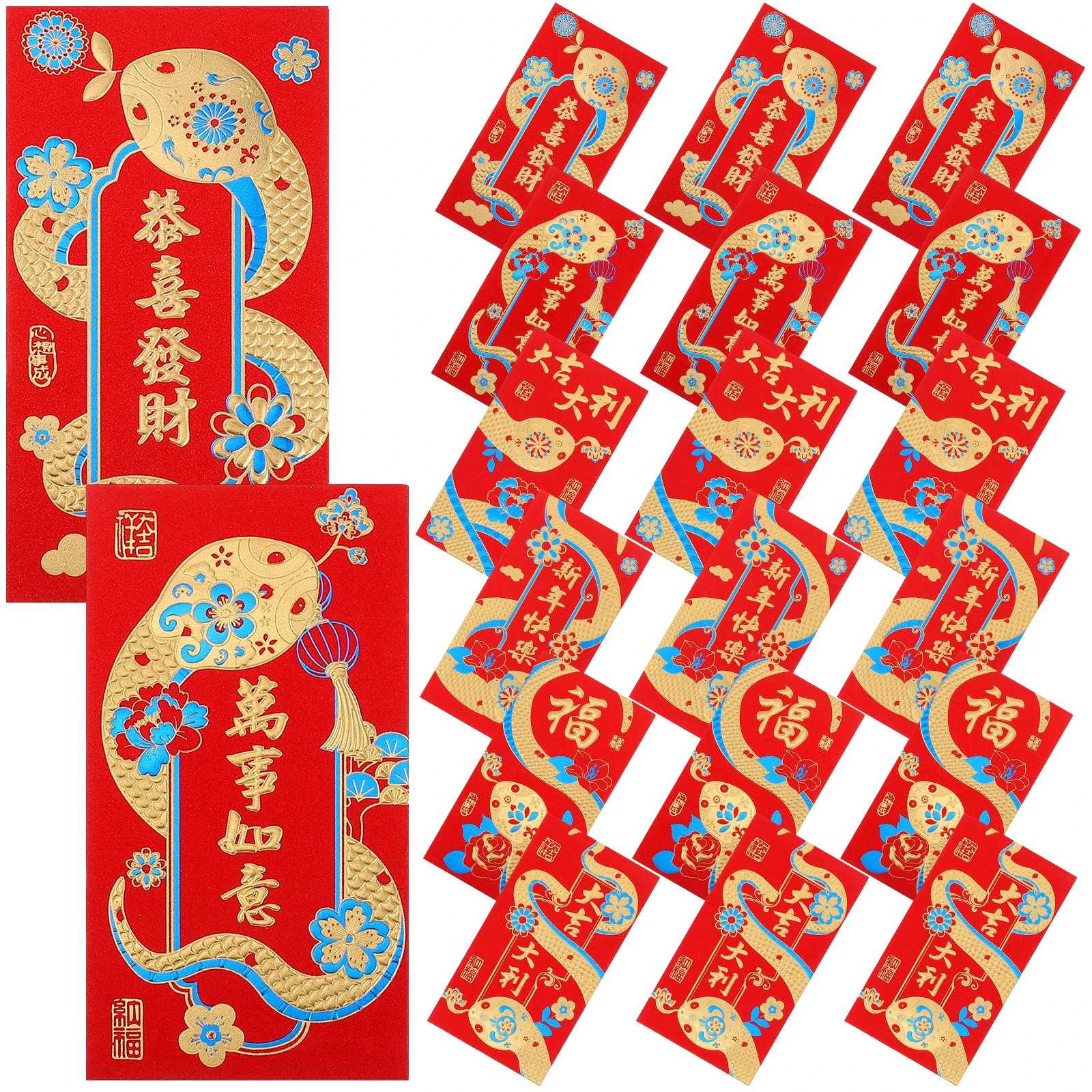 

30pcs New Year Red Envelopes Sturdy Paper Material Spacious Cash Holders Chinese Hongbao Wedding Money Envelopes