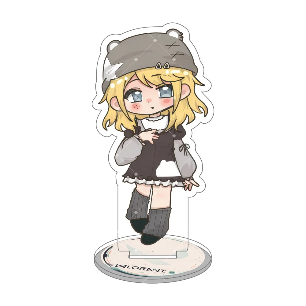 VALORANT Chibi Acrylic Stand Anime Figure Neon Jett Clove Omen Cosplay Desk Decoration Cute Kawaii Game Collection Gift Keychain view 5