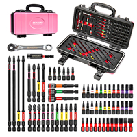 Geinxurn 66Pcs Tools Set Packaged,Impact Screwdriver Bits, Nut Driver, Mini Ratchet Wrech and Impact Bit Holder for Home Repairs