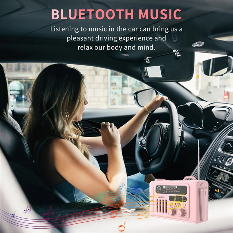 ABSQ-Multifunctional Solar Hand Crank Radio Portable AM/FM/NOAA Radio Bluetooth Speaker With LED Reading Lamp For Outdoor