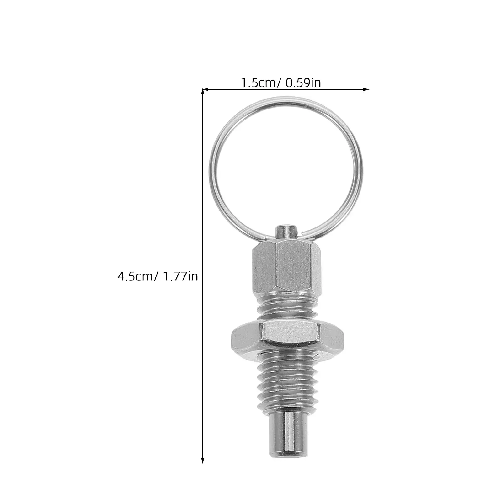 M8 Stainless Steel Indexing Plunger with Pull Ring Threaded Spring Loaded Locking Pin Gym Equipment Replacement Adjustable