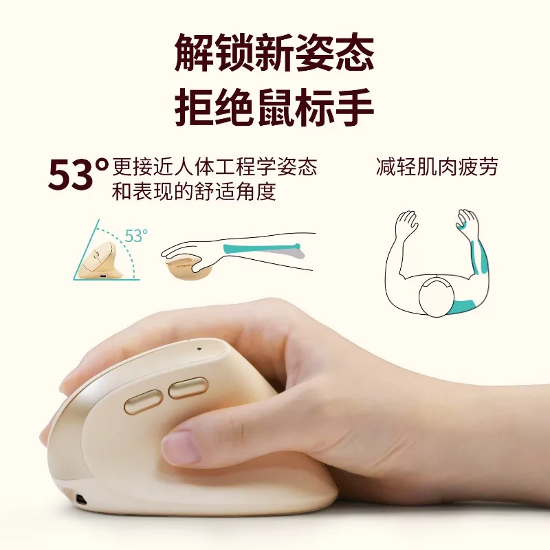 Wireless Bluetooth Mouse Dual Mode Vertical Version Ergonomics Mouse for Wireless Mechanical Keyboard Desk Pad Accessories Gift