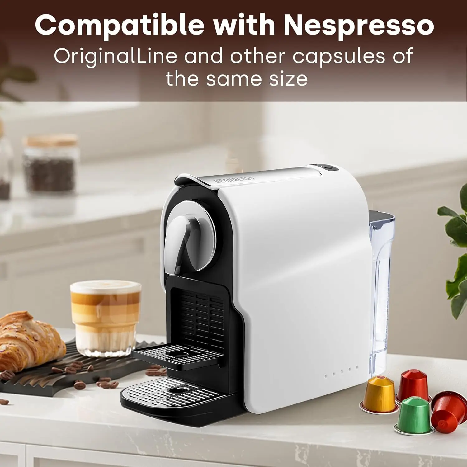 Mini Espresso Machine for NS Original Capsules, 20 Bar Espresso Pod Machine for Home Espresso & Lungo Maker, Programmable