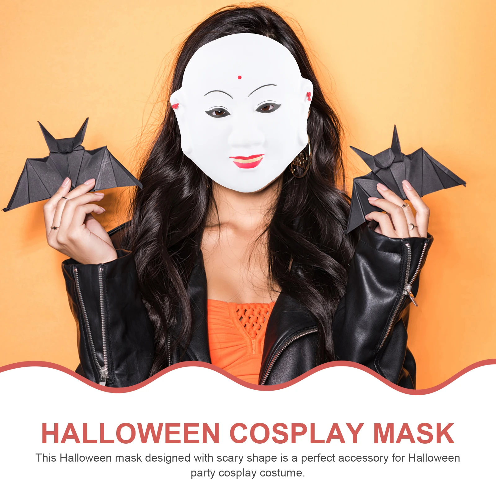 

2 Pcs Cosplay Mask Halloween Costumes for Adults Horror Masquerade White Plastic