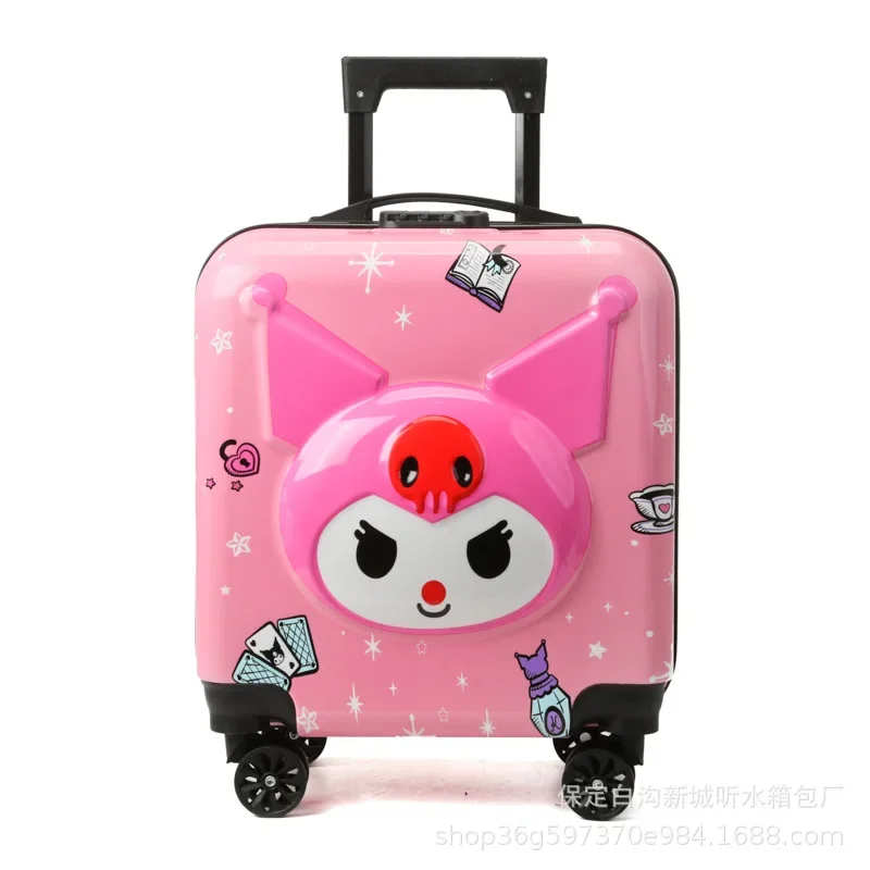

18 Inch Kuromi Children's Luggage Sanrios Child Cartoon Fashion Suitcase Anime Boarding Box Kawaii Cartoon Bags for Woman