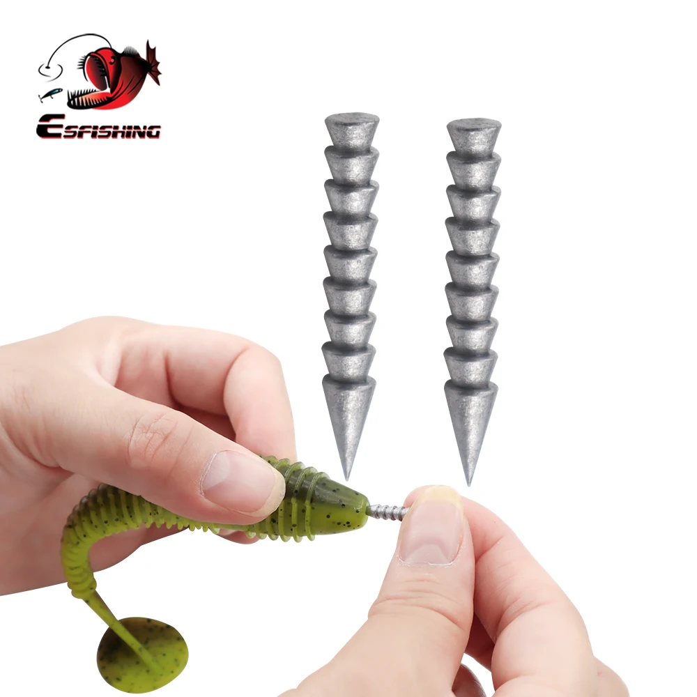 

ESFISHING Connector Fishing Nail Weight Rig For Soft Silicone Worm Lure To Speed Up the Sink