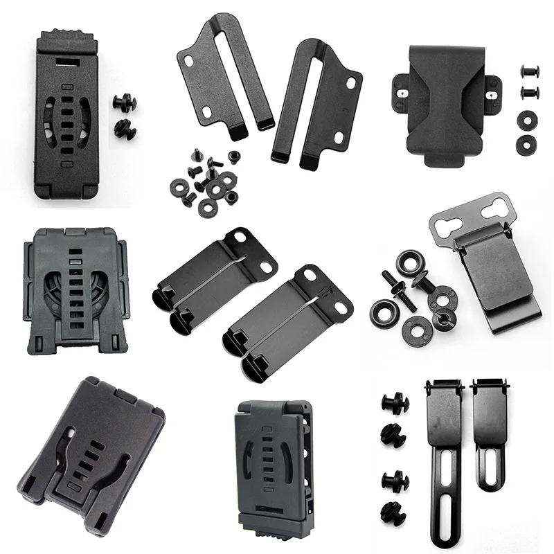 Outdoor Universal KYDEX Waist Clip Knife Scabbard K Sheath Kydex Belt Clip Mag Gun Holster Case Pocket Back Clip Accessories