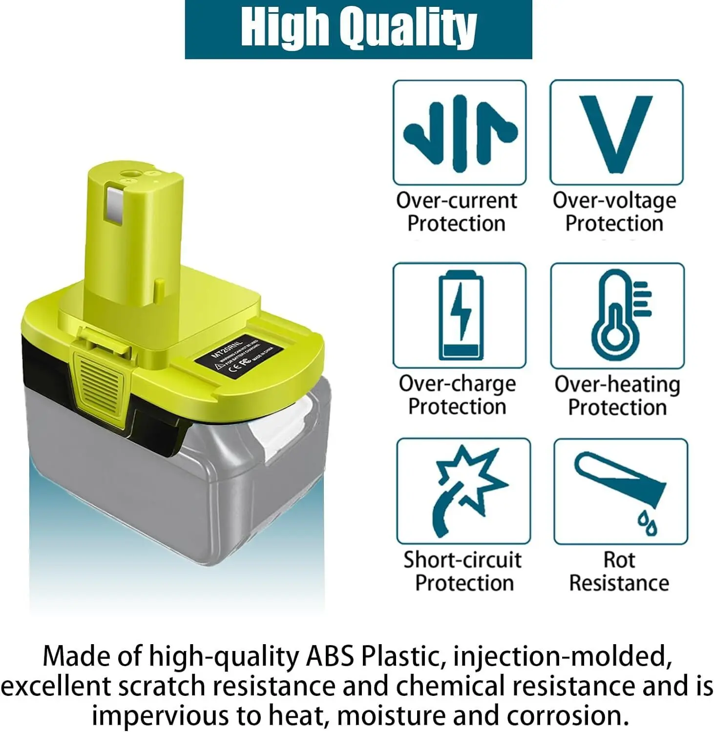 MT20RNL Battery Adapter Converter Use for Ryobi 18V Tools Converts for Makita 18V Li-ion Battery to for Ryobi 18V Li-ion Battery