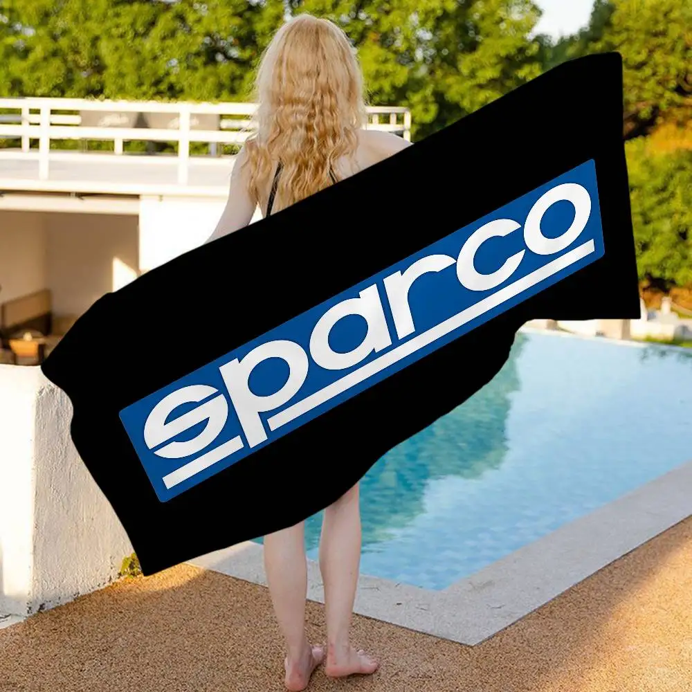 S-Sparcos Logo Beach Towel Colorful Bath Towels for Girl Microfiber Quick Dry Custom Sand Free Beach Yoga Spa Gym Pool