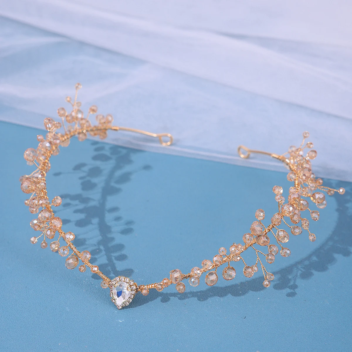 تاج زفاف كريستالي للنساء ، إكليل الملكة والأميرة ، جبهة الزهور ، إكسسوارات شعر الزفاف ، موضة العروس