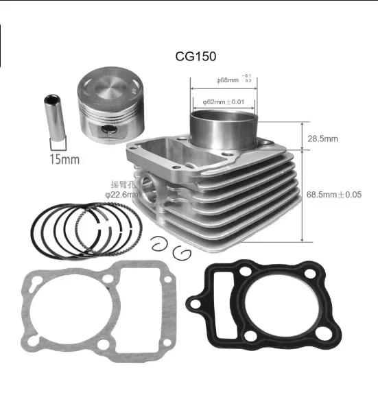 Высококачественный цилиндр с большим отверстием для мотоцикла, 150 куб. См, 62 мм, подходит для Honda CG125, CG150, 125cc, 156mf162fmj ATV