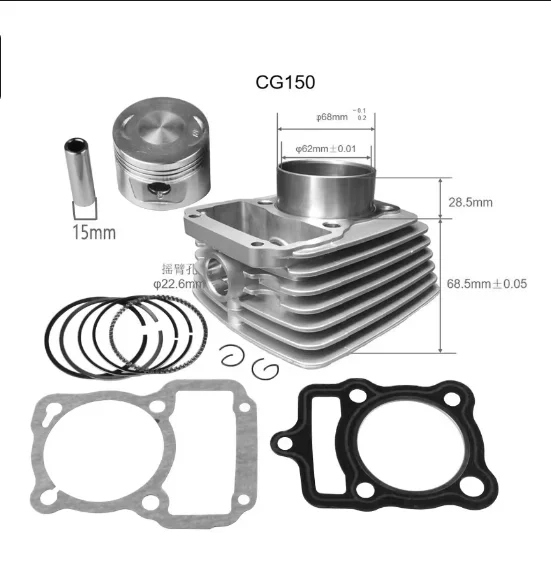 Wysokiej jakości motocykl 150cc 62mm duży cylinder pasuje do Honda CG125 CG150 125cc 156FMI 162FMJ ATV