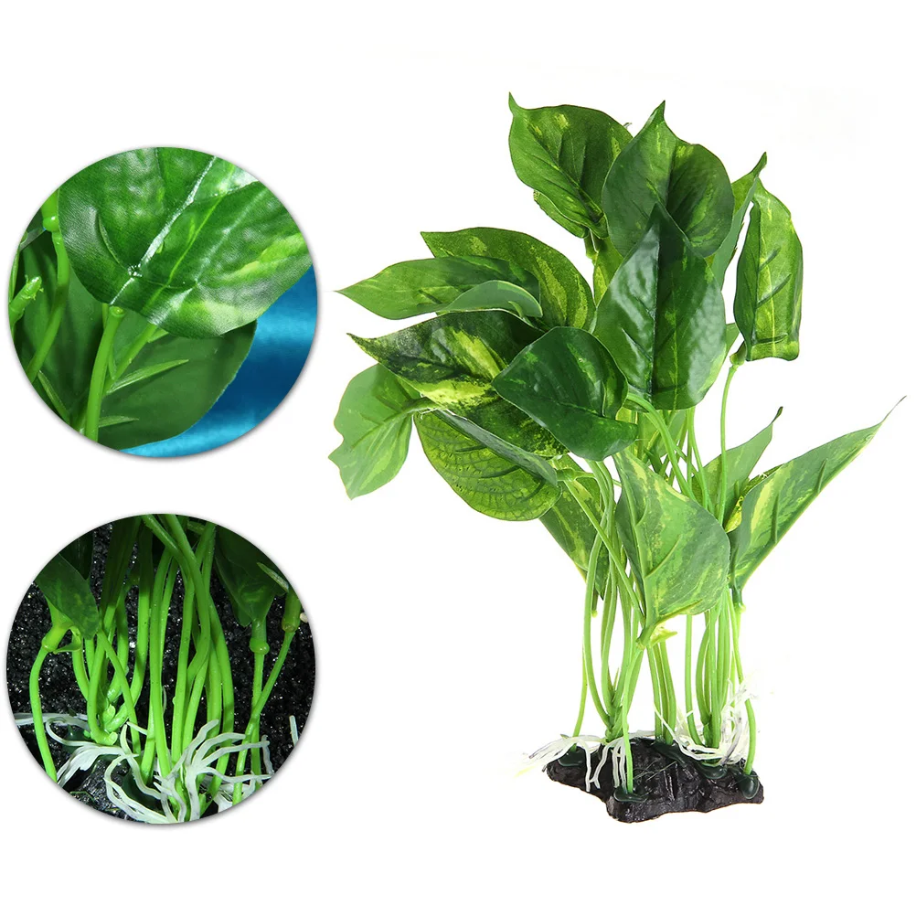 

Lifelike Aquarium Plants Fish Tank Decorations Artificial Plastic Plants For Fresh Salt Water Stable Base Non-Toxic Easy