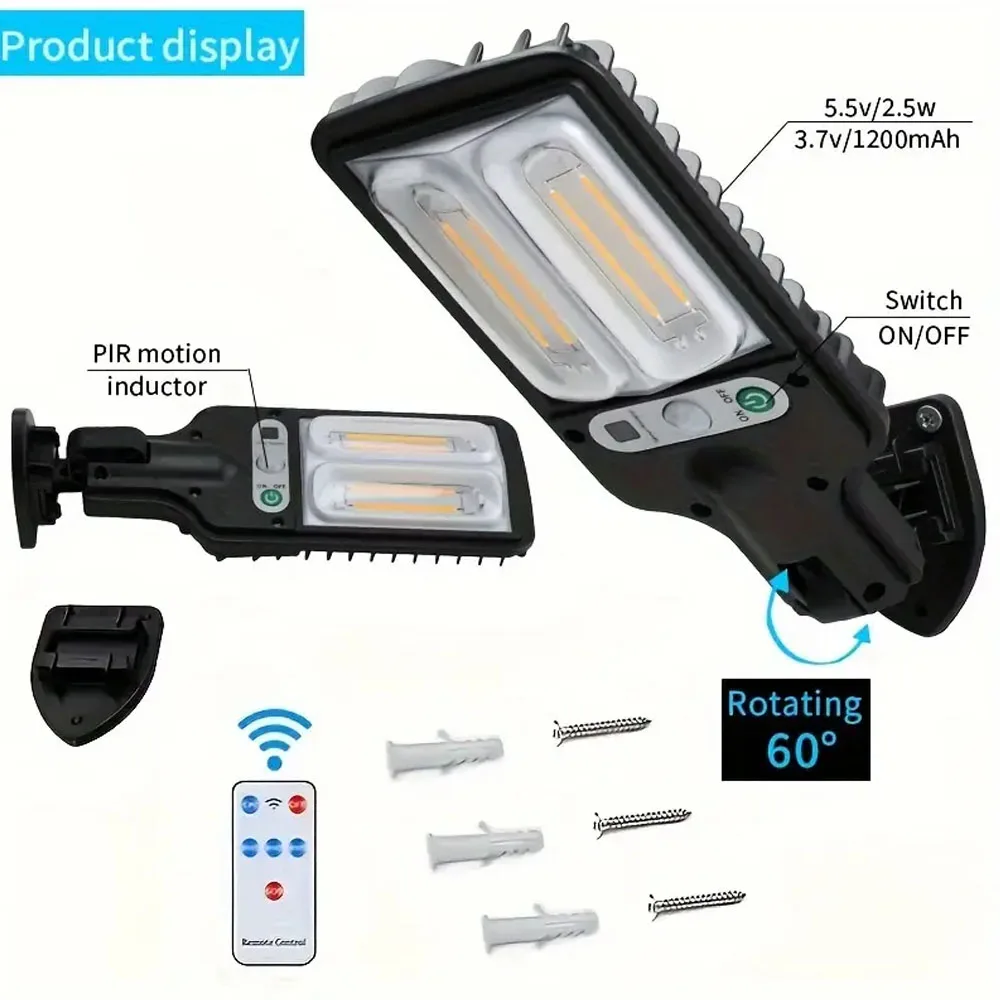Two-grid double-filament solar tungsten filament street lamp with remote control courtyard induction guide porch lamp image 4