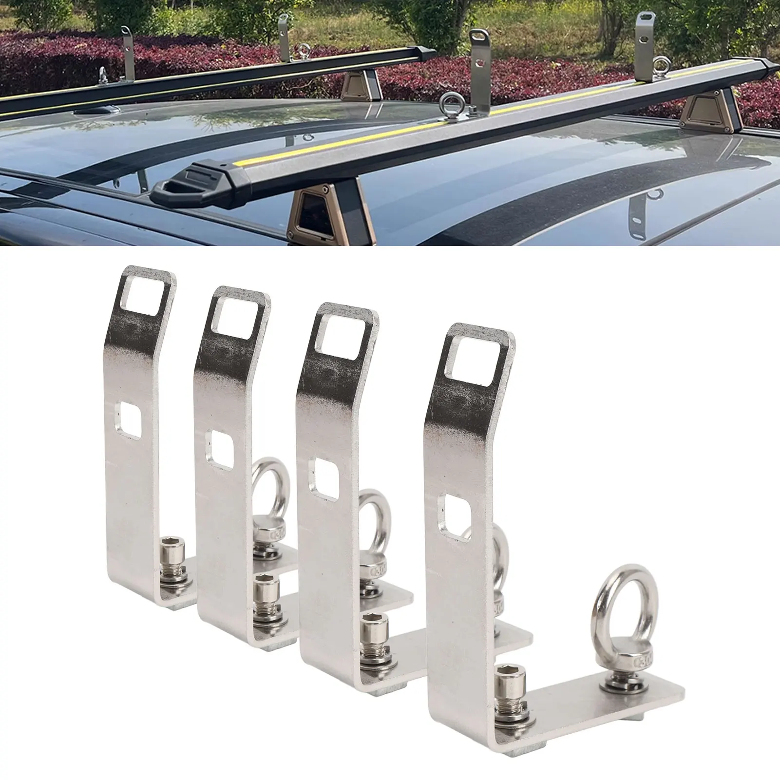 

4Pcs Roof Rack Load Stops Replace T Slot Truck Cross Bar 304 Stainless Steel For Ladder Firewood Skis And Kayak