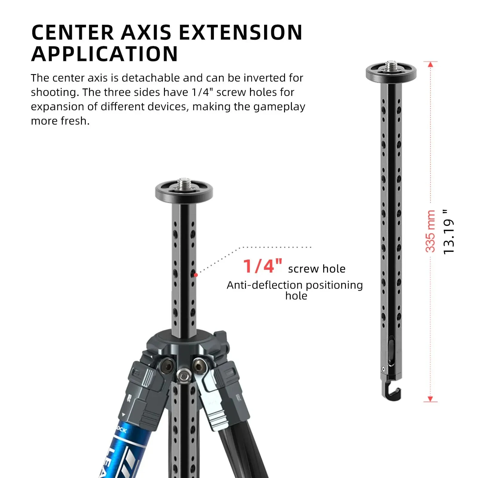 150CM Carbon Fiber Tripod for DSLR Mirrorless Camera with Expandable Aluminum Central Axis Mount