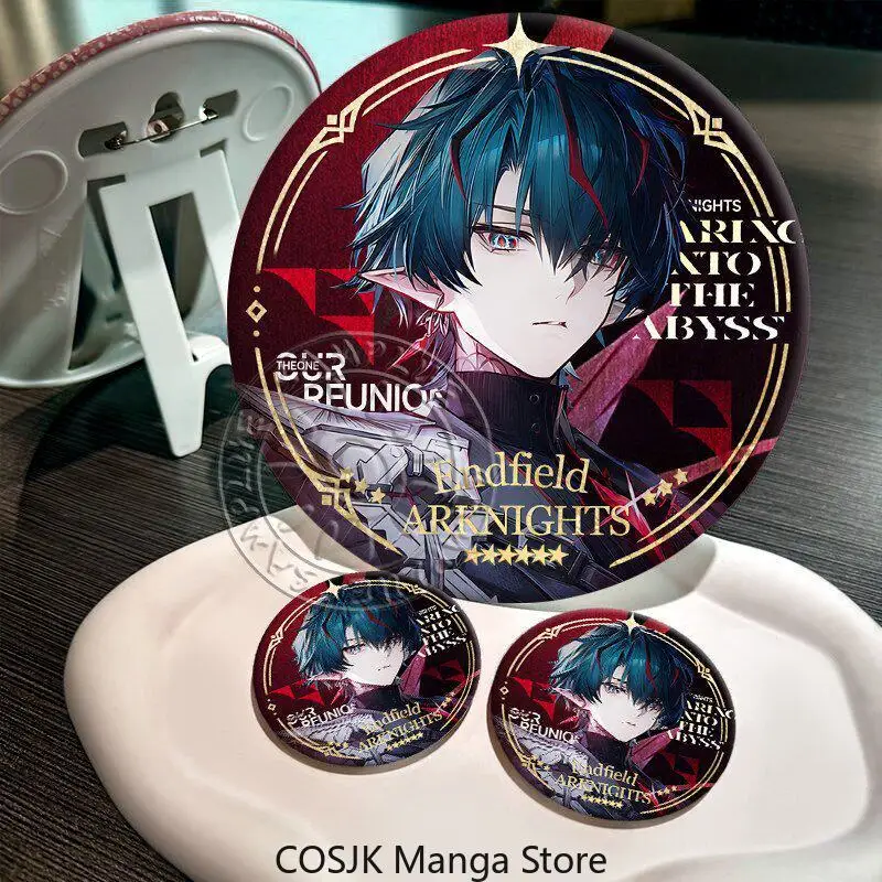 Arknights: Endfield Camille Großer Instant-Nudel-Deckel-Abzeichen-Brosche aus Blech, Spielfigur-Abzeichen, Anime-Sammlerstück, Deko-Geschenk