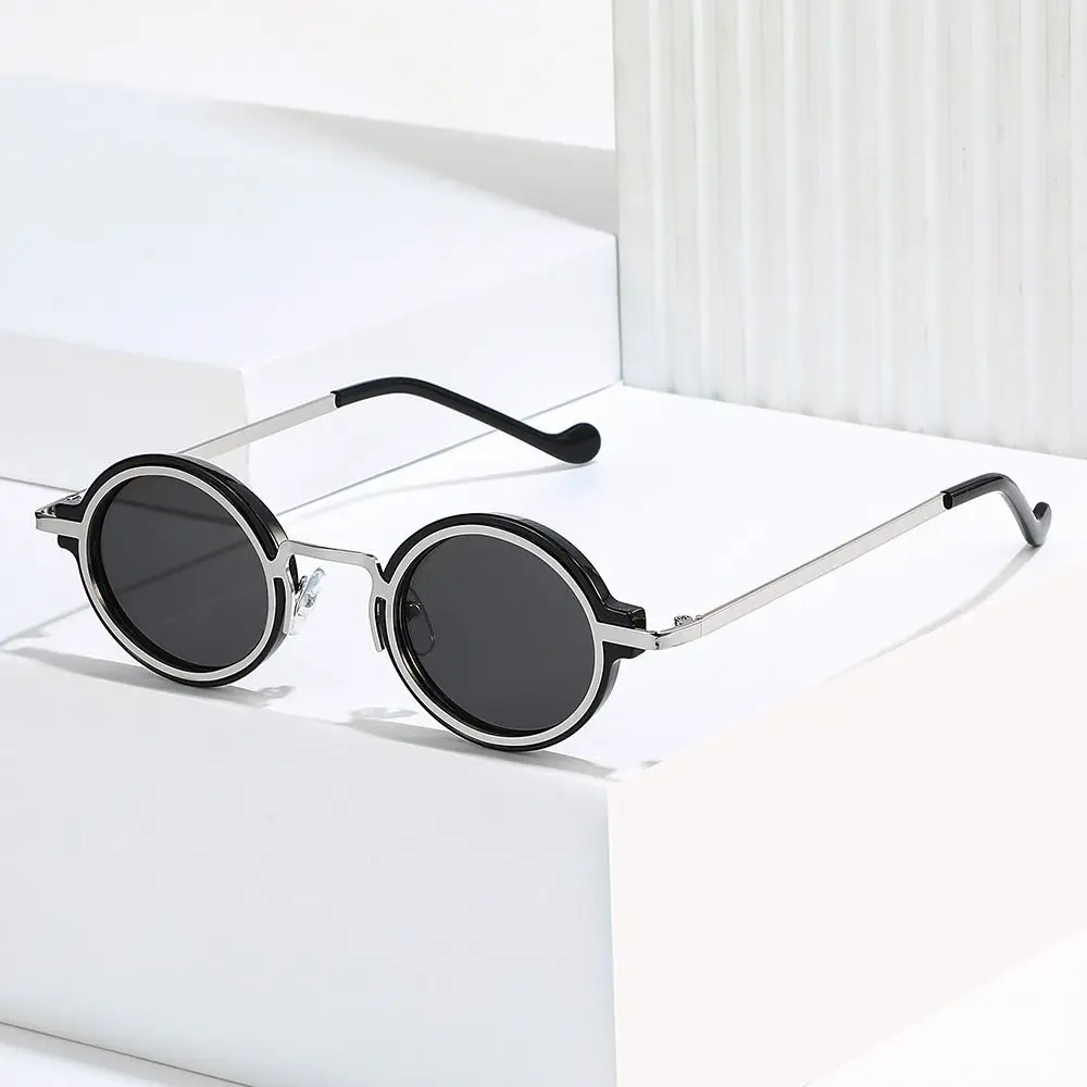 Vintage Small Round Sunglasses Fashion Metal Frame Punk Shades UV400 Eyewear Driving Sun Glasses Outdoor Travel Goggle