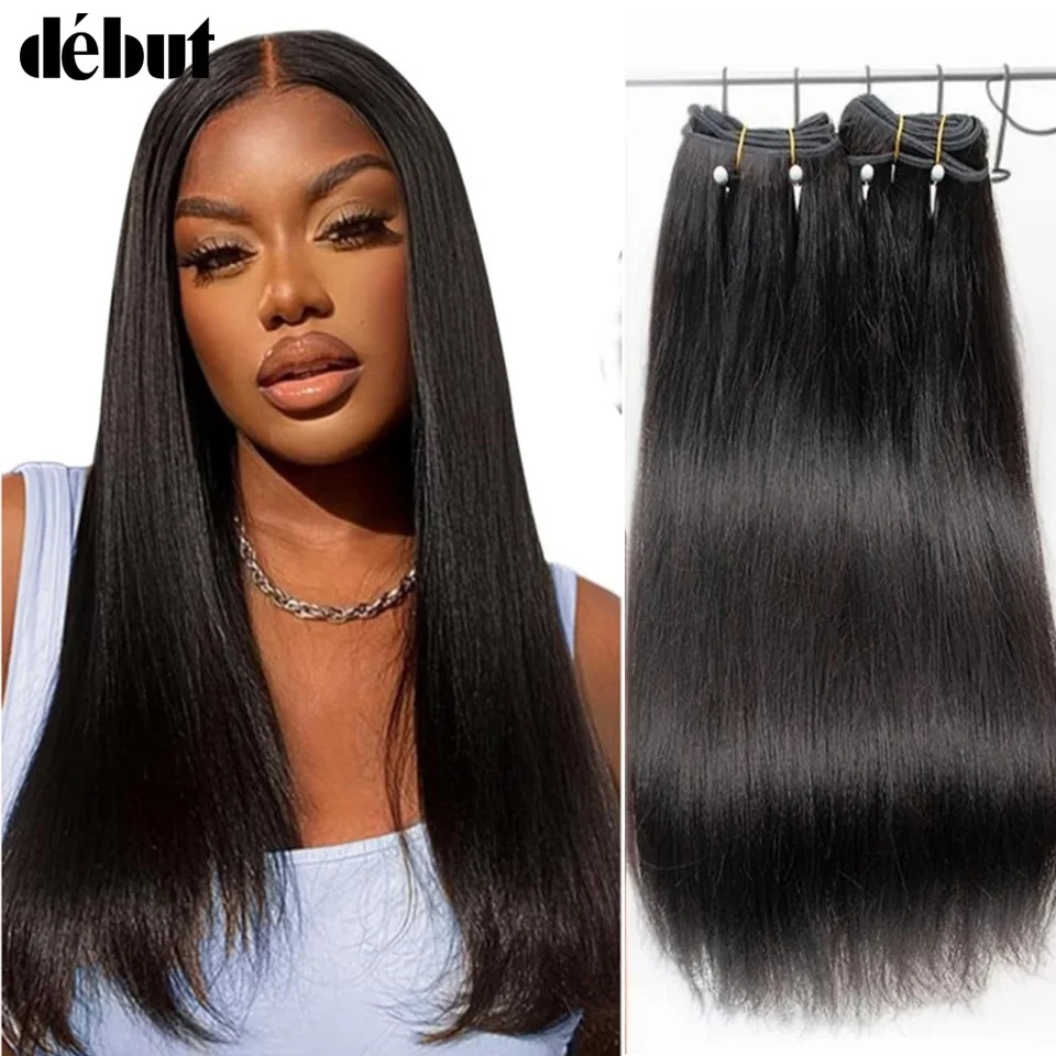 debut-peruvian-straight-hair-natural-black-double-drawn-human-hair-weave-bundles-remy-27-4-6-8-blond-613-human-hair-bundle