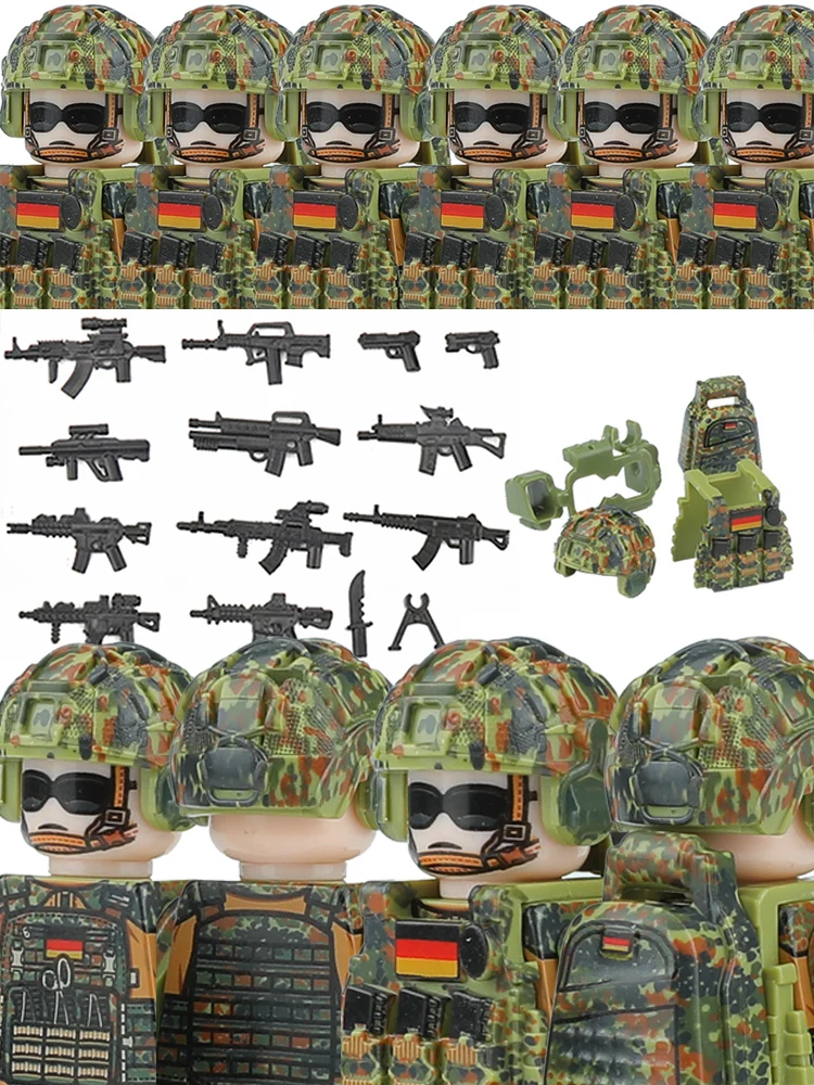 Moderne Spezialeinheiten Deutschland Figuren Bausteine Tarnmuster Angriffsteam Armee Soldat Militärwaffen Spielzeug