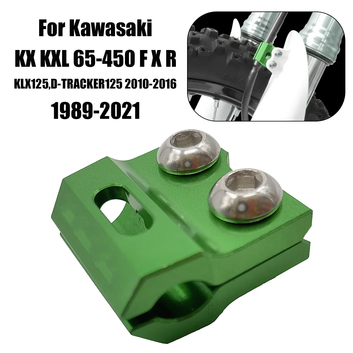

CNC Front Brake Line Clamp Hose Cable Holder For Kawasaki KX65 KX80 KX85 KX100 KX125 KX250 KX250F KX250X KX450 KX450F KX450X